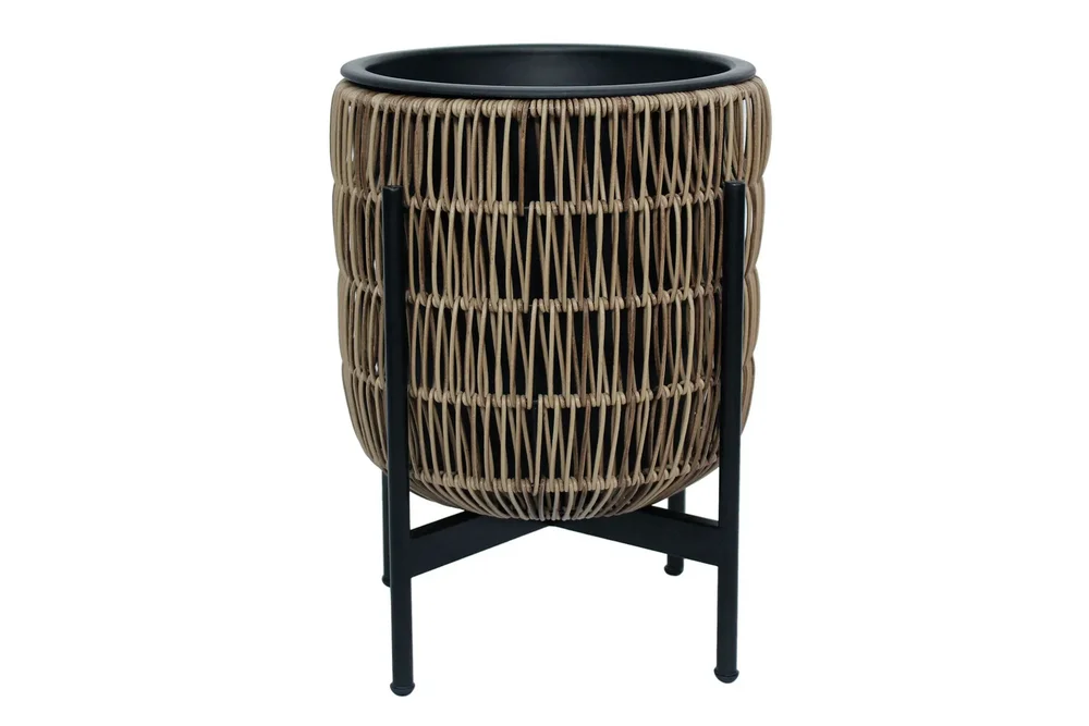 Wicker Blomsterkrukke på stativ 30x30xH38 cm Lysebrun v:9094893 Wicker Blomsterkrukke på stativ 30x30xH38 cm Lysebrun v:9094893