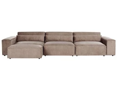 Modulsofa 3-seter HELLNAR med fotskammel Lysebrun v:2453624