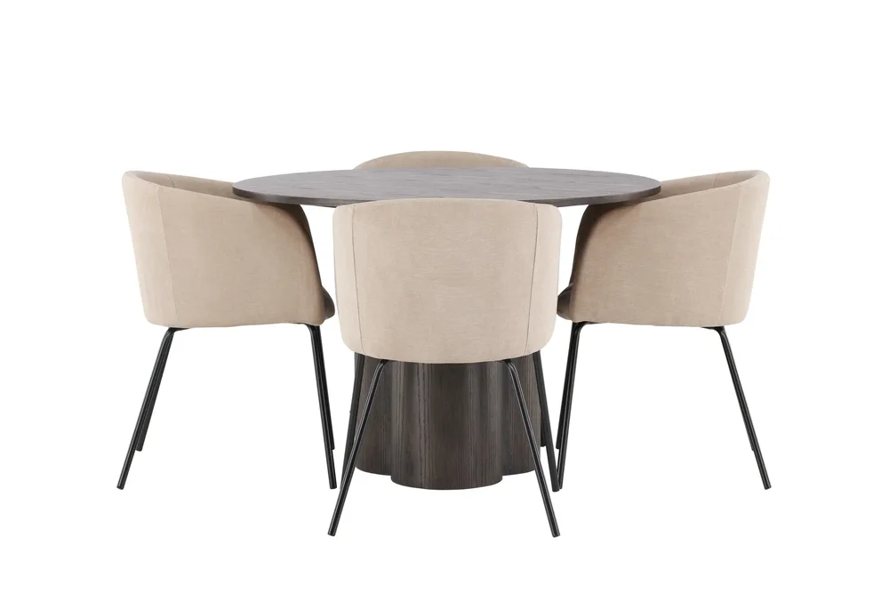 Olivia Matgruppe 110 cm Rund med 4 Berit Stoler v:6322158