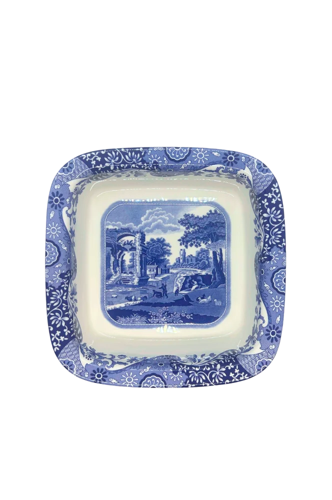 Firkantet kantet tallerken 25 cm Blue Italian - Blå - Kjøkken & husholdning | m v:6300561