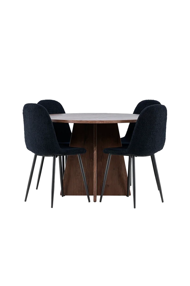 Bootcut spisebord med Polar spisestol - Svart m v:8562437