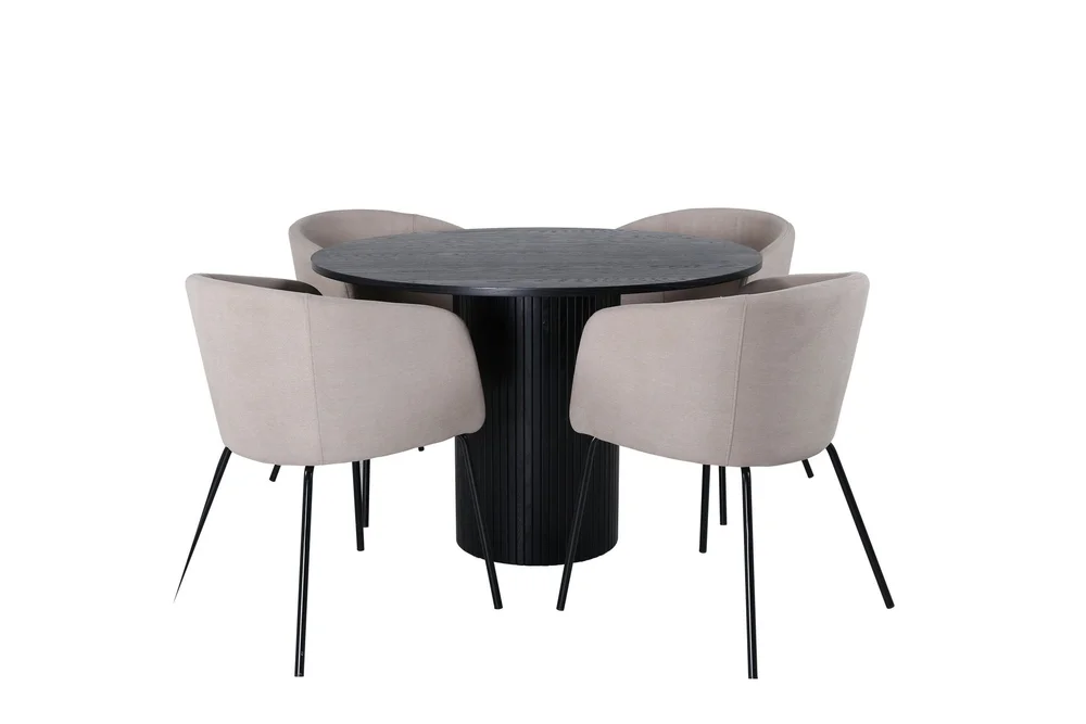 Bianca Matgruppe 110 cm Rund med 4 Berit stoler v:7680607