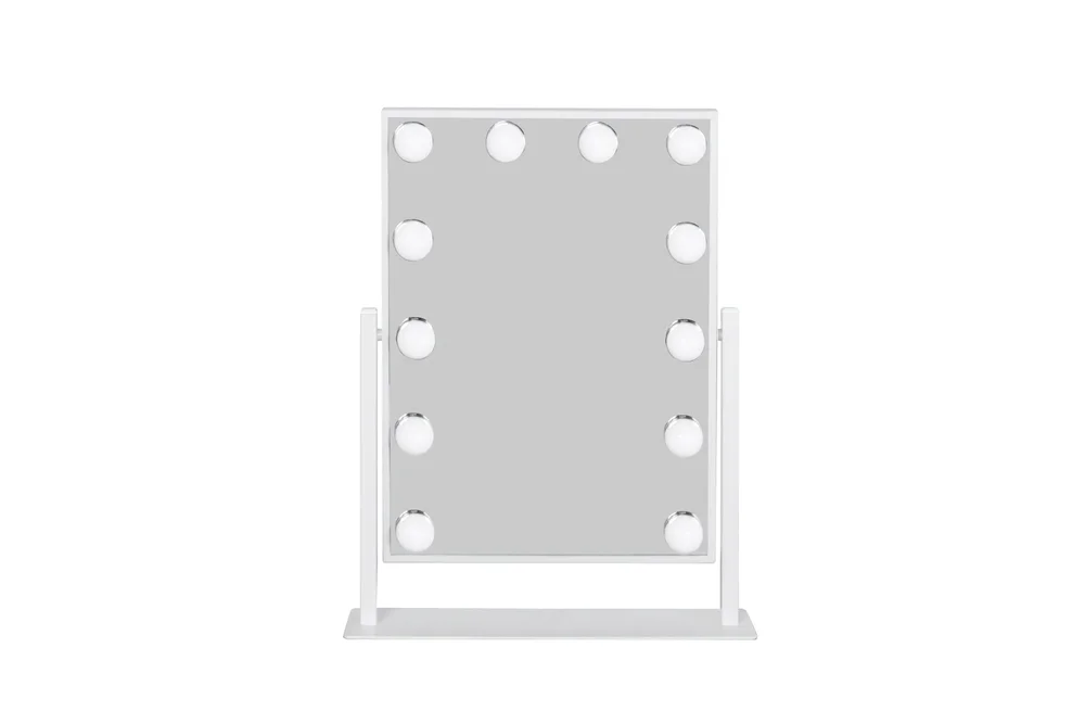 Glow Lite sminkespeil på fot 36,5 cm med LED-belysning/lamper Hollywood-speil v:2867233