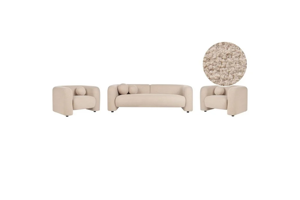 5-sits Soffgrupp Beliani Leiren Beige Beige v:1389333 5-sits Soffgrupp Beliani Leiren Beige Beige v:1389333
