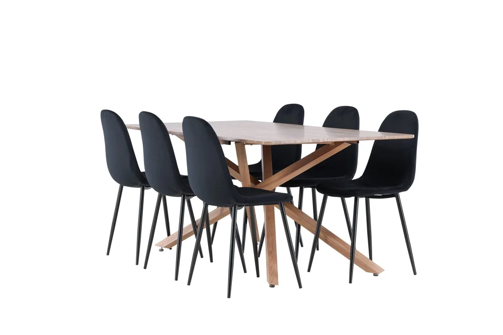 Piazza Spisegruppe 180 cm Rektangulær med 6 Polar stoler v:5037925