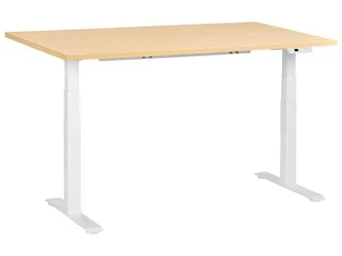 Elektrisk justerbart skrivebord DESTINES 160 cm 72 cm Lysebrun/hvit v:1656767