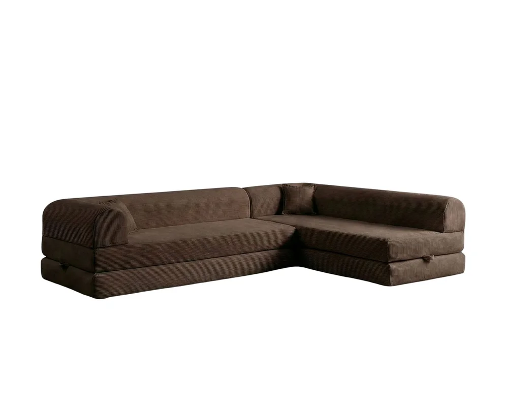 Hjørnesovesofa Atelier Del Sofa Legom Eco (280 x 90 x 25 cm) Brun v:4404271