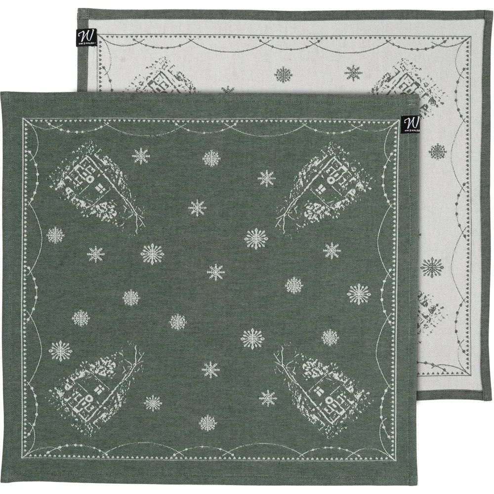 Julemorgen Serviett 2-pk 45×45 cm, Hvit / Grønn v:7953782 Julemorgen Serviett 2-pk 45×45 cm, Hvit / Grønn v:7953782