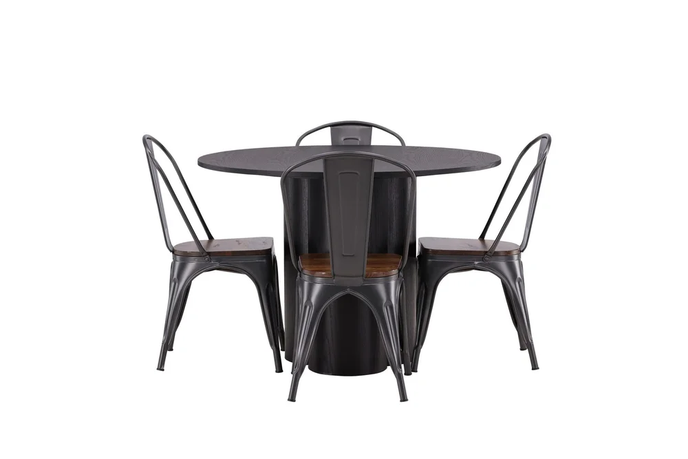 Olivia Matgruppe 110 cm Rund med 4 Tempe Stoler v:9216611