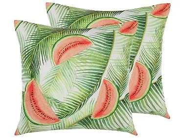 Sett med 2 utendørsputer LOVOLETO Plantemønster 45 x 45 cm Lysegrønn v:2972632 Sett med 2 utendørsputer LOVOLETO Plantemønster 45 x 45 cm Lysegrønn v:2972632