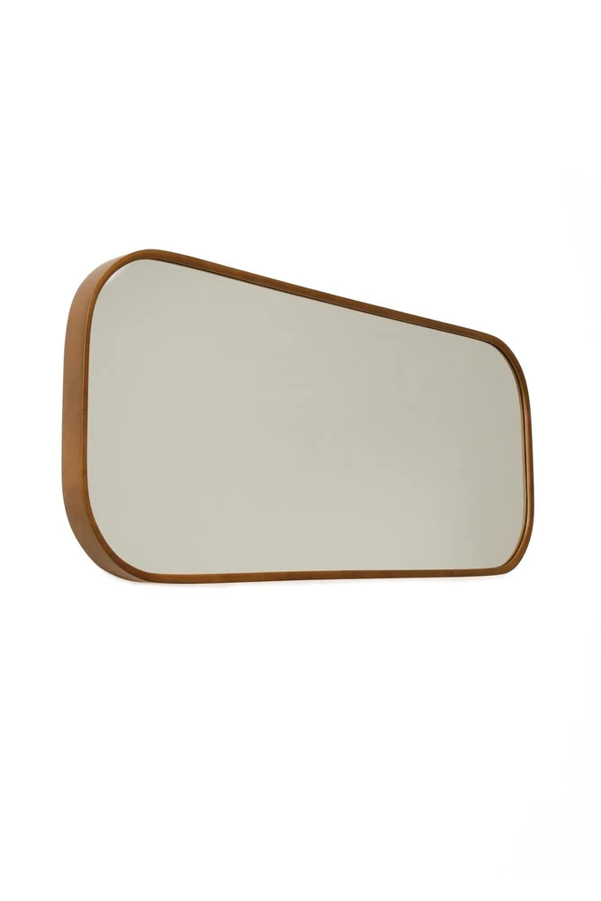 Dekorativt speil Wallxpert Zaha (103 x 42 x 4 cm) Valnøtt v:1661545 Dekorativt speil Wallxpert Zaha (103 x 42 x 4 cm) Valnøtt v:1661545
