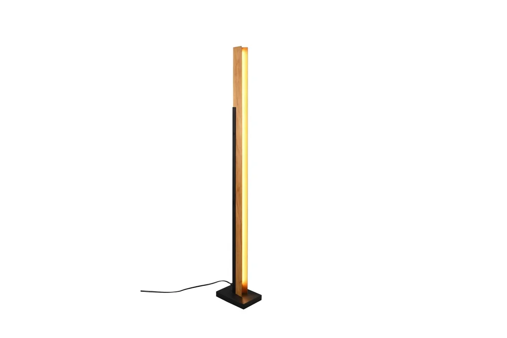 Kerala LED-Gulvlampe Mattsvart/Tre v:6042041