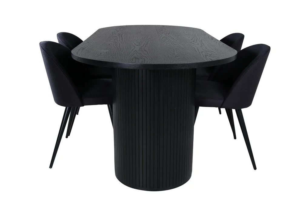 Bianca Spisegruppe 200 cm Oval med 4 Velvet Stoler v:1271585