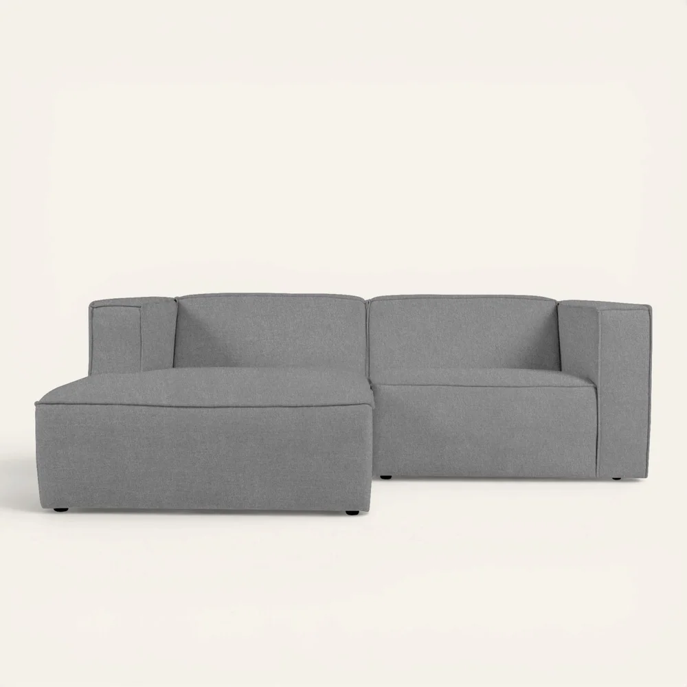 Modulsofa 2 deler sjeselong venstre grå - 224x154x73 cm v:5293194