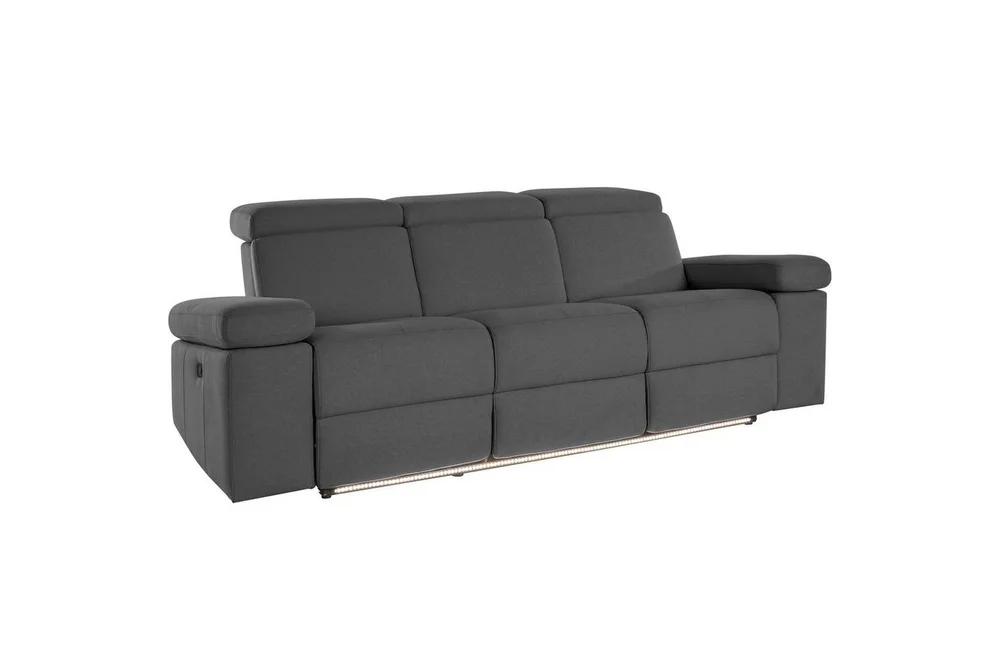 Sofa 3-seter Rayland Grå, Sunday Stoff, Manuell hvilestol v:4165889 Sofa 3-seter Rayland Grå, Sunday Stoff, Manuell hvilestol v:4165889