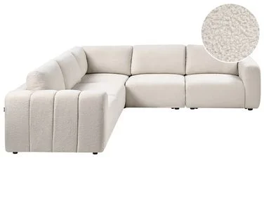 Modulær hjørnesofa 5-seters KIVVIK Bouclé Off white Høyrevendt v:135919 Modulær hjørnesofa 5-seters KIVVIK Bouclé Off white Høyrevendt v:135919