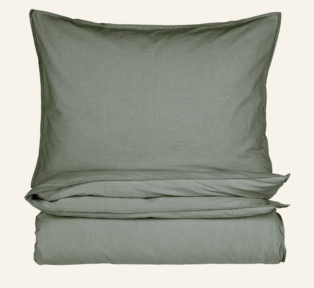 Bomull sengesett r olivengrønn – 140×220 cm v:8587488 Bomull sengesett r olivengrønn – 140×220 cm v:8587488