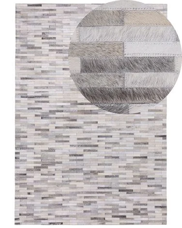 Teppe AHILLI Grå 140 x 200 cm Ekte skinn v:5609427