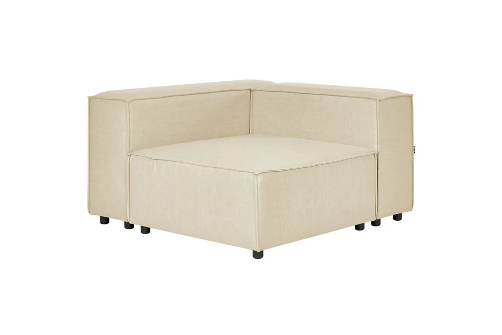 Hörnsektion Beliani Aprica Beige, svart, Linne Beige v:6410730