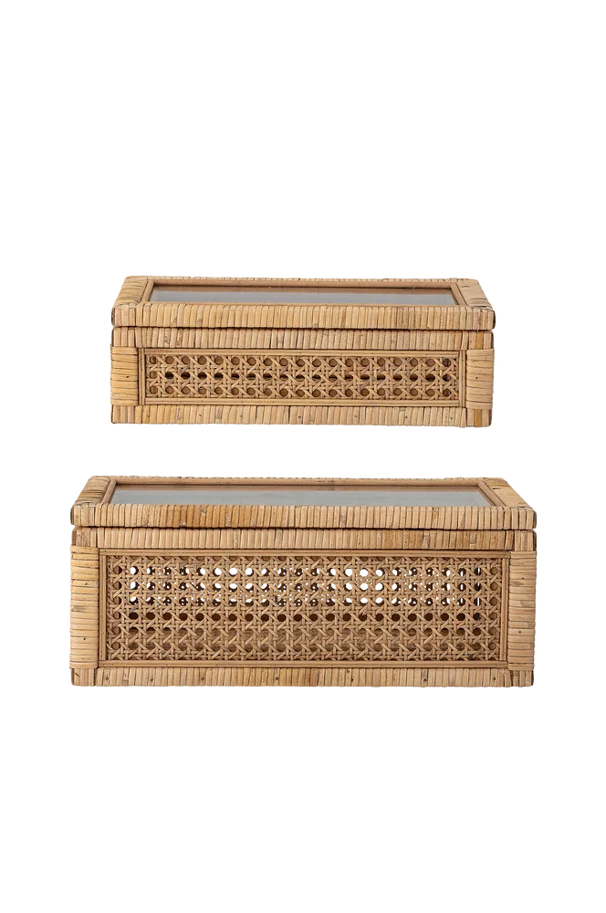 Oppbevaringsesker Lally Box i rotting, 2 stk - Natur - Dekor | m v:5837168