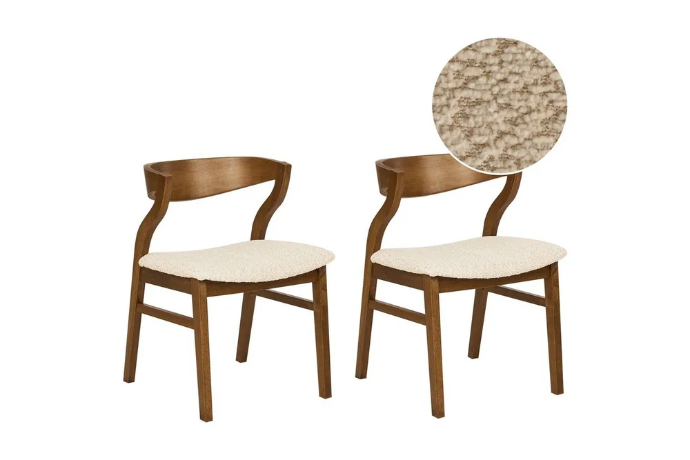Matsalsstol Beliani Maroa set om 2 Ljusbeige v:9146106