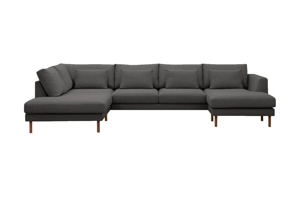 Florenz 4-seters Venstrevendt U-formet Sofa med Divan og Sjeselong i Stoff v:4105659