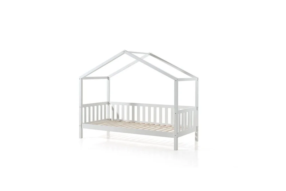 Husseng med tekstilsett Dallas 90x200 cm Hvit, Uten gjerde, Med skuff v:8128995