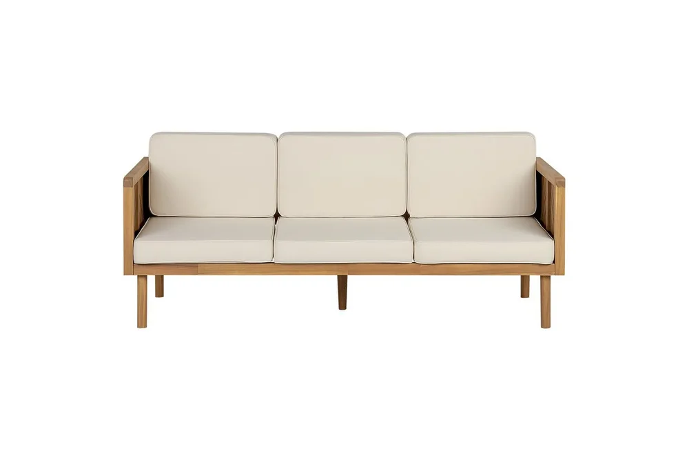 3-sitssoffa Beliani Baratti Light wood||Beige v:5912435