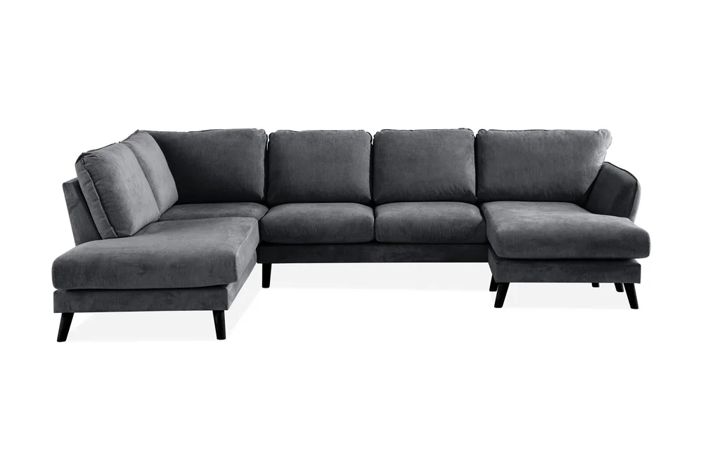 Trend Lyx 4-seters Venstrevendt U-formet Sofa med Divan og Sjeselong i Stoff v:2367942