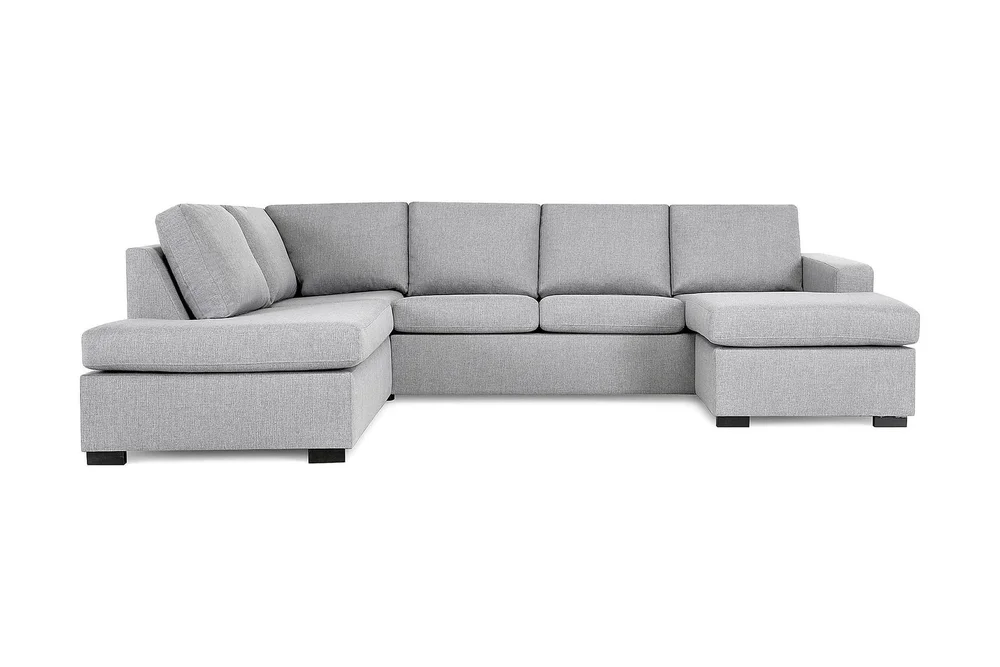 Crazy 4-seters Venstrevendt U-formet Large Sofa med Divan og Sjeselong i Stoff v:4456976