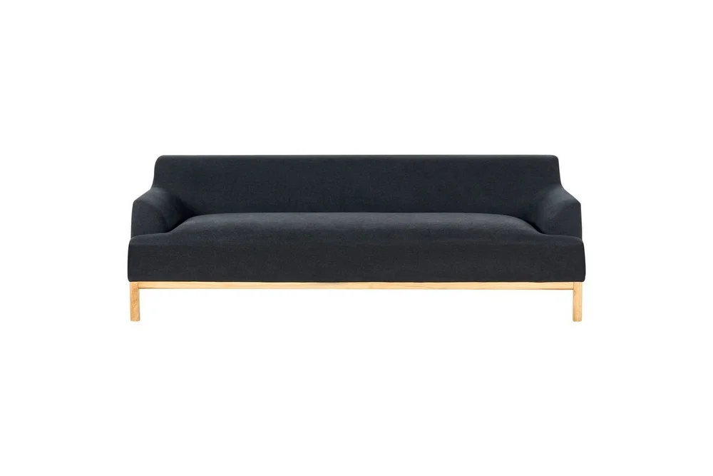 3-sitssoffa Beliani Sosjo Beige, ljust trä Black||Light colored wood v:3272380