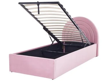 Barneseng med oppbevaring ANET Fløyel Rosa 90 x 200 cm v:811381 Barneseng med oppbevaring ANET Fløyel Rosa 90 x 200 cm v:811381