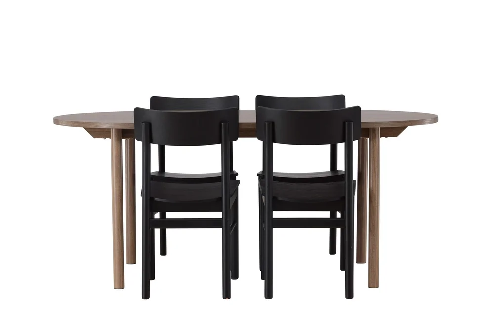 Andy Spisegruppe 180 cm Oval med 4 Montros Stoler v:9679926