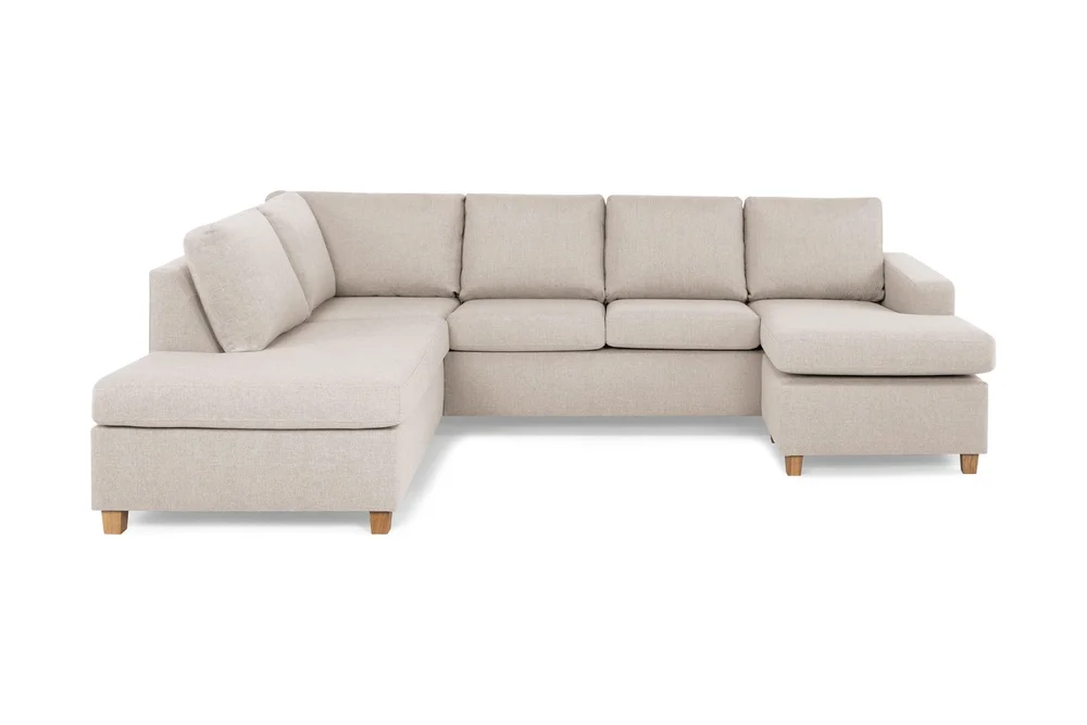Crazy 4-seters Venstrevendt U-formet Large Sofa med Divan og Sjeselong i Stoff v:4107505