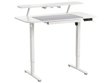 Elektrisk justerbart skrivebord WILBANKS 120 cm 60 cm med USB-inngang Hvit v:6278610 Elektrisk justerbart skrivebord WILBANKS 120 cm 60 cm med USB-inngang Hvit v:6278610