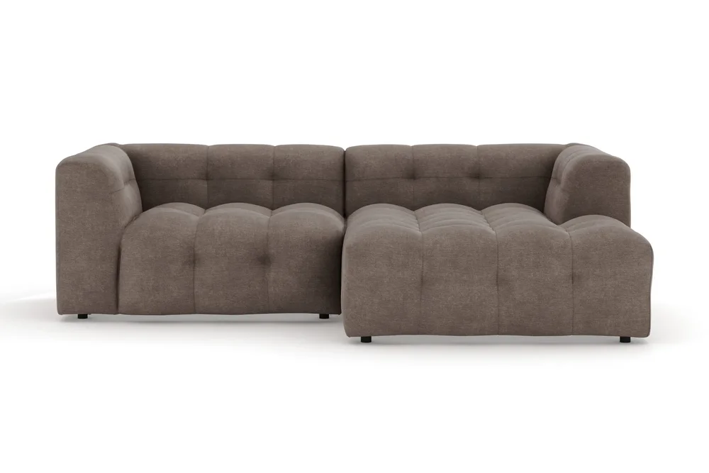 Puffy 3-seters boblete sofa med divan høyre v:7314706