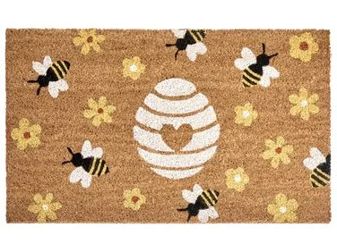 Dørmatte KIGALIK Naturlig 45 x 75 cm Bi Blomst Kokosfiber v:7264297 Dørmatte KIGALIK Naturlig 45 x 75 cm Bi Blomst Kokosfiber v:7264297