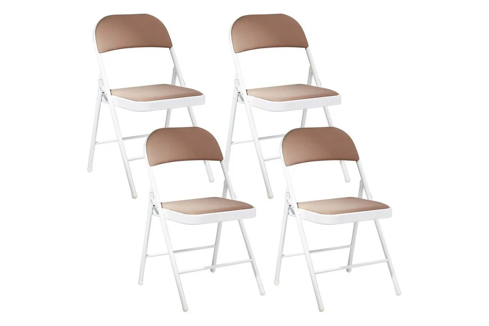 Klappstol Beige, Vit v:5893519