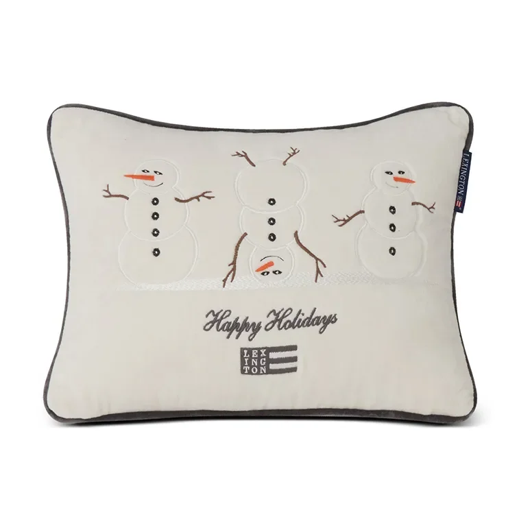Snowmen Embroided Cotton Velvet pute 30 x 40 cm v:9486929 Snowmen Embroided Cotton Velvet pute 30 x 40 cm v:9486929