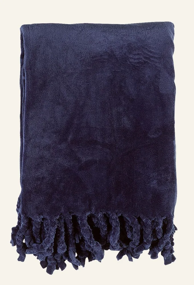 Fleecepledd marineblå – 130×170 cm v:181694