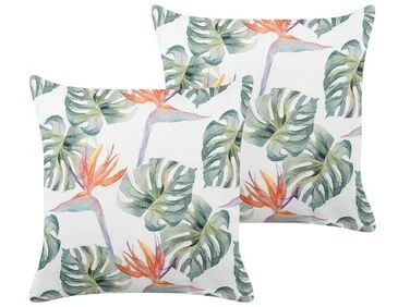 Sett med 2 utendørsputer TORRAZZO Plantemønster 45 x 45 cm Flerfarget v:3321785 Sett med 2 utendørsputer TORRAZZO Plantemønster 45 x 45 cm Flerfarget v:3321785