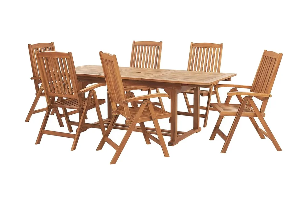 Hagemøbler sett med bord og 6 stoler JAVA v:3716554