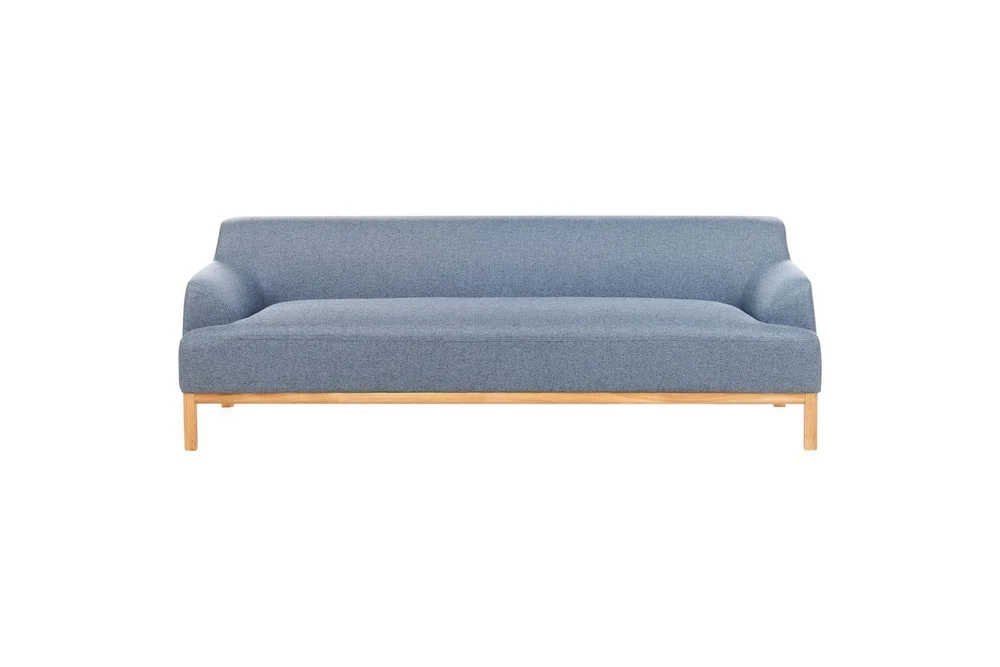 3-sitssoffa Beliani Sosjo Beige, ljust trä blue||Light colored wood v:6997493
