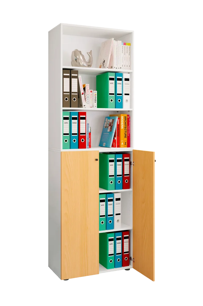 Vcm Kontorskap Lona 2Xl hengslede dører + hylle - Flerfarget m v:1284494