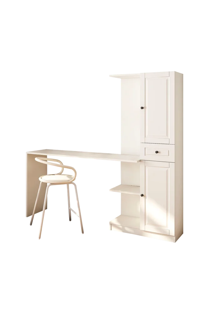Skrivebord og bokhylle Matte - Hvit m v:2801508