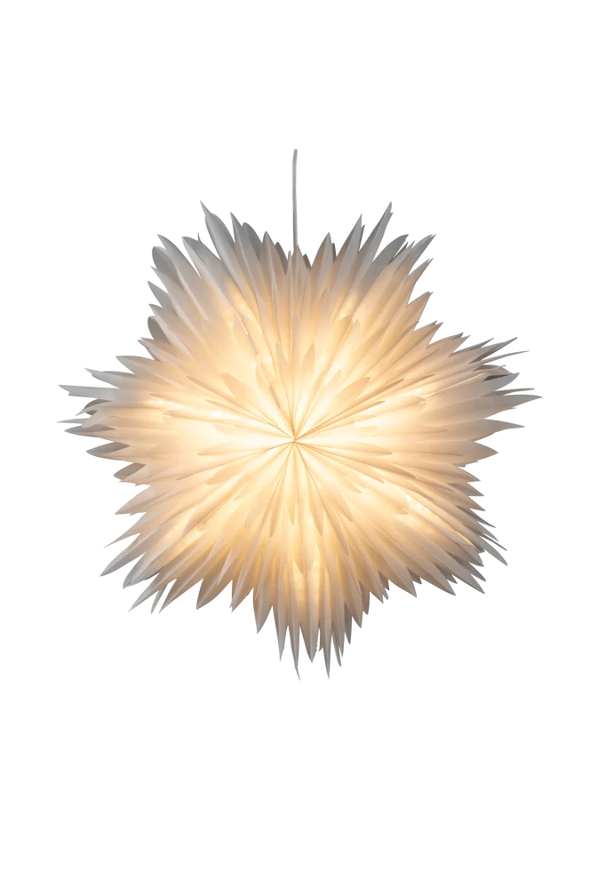 Papirstjerne hengende 80cm – Hvit – Belysning | m v:5624045