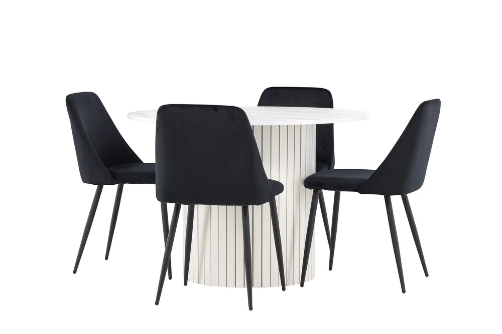 Härön Spisegruppe 110 cm Rund med 4 Night stoler v:8718992