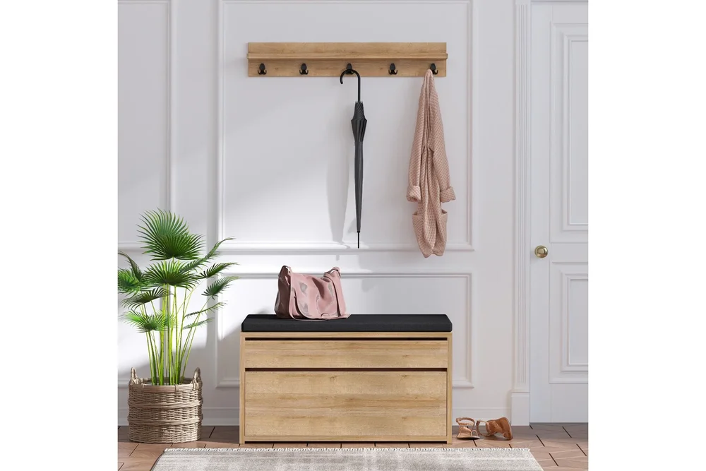 Hall Stand Eik|Svart v:2646573
