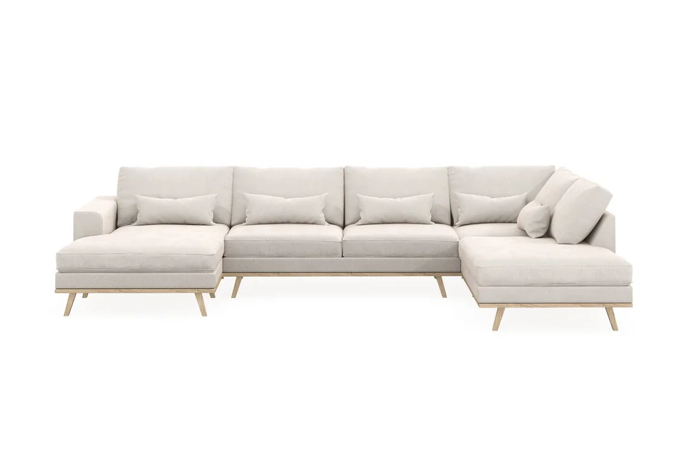 Copenhagen 5-seters Høyrevendt U-formet Sofa med Divan og Sjeselong i Fløyel v:2307083 Copenhagen 5-seters Høyrevendt U-formet Sofa med Divan og Sjeselong i Fløyel v:2307083