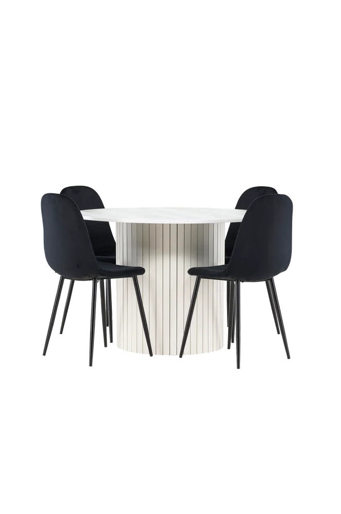 Härön spisebord med Polar spisestol – Svart m v:5737538 Härön spisebord med Polar spisestol – Svart m v:5737538